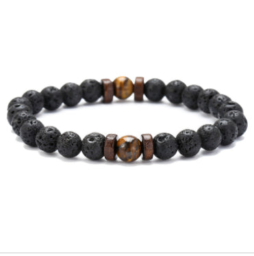 Personality Men's Black Volcanic Stone Bracelet Image