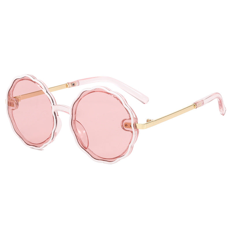 Kids Wave Frame Vintage Round Frame Sunglasses Image