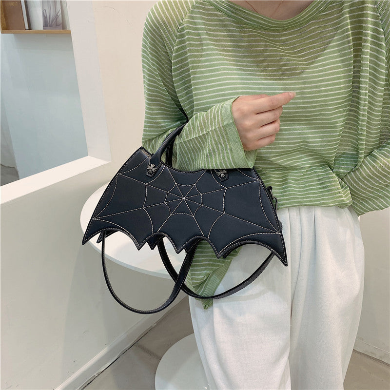 Halloween Spider Web Shape Shoulder Bags Personality Batgirl Tide Pu Handbags Fashoin Messenger Crossbody Bag Image