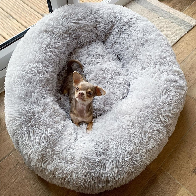 Dog Bed Super Soft Washable Long Plush Pet Kennel Deep Sleep Dog House Velvet Mats Sofa For Dog Basket Pet Cat Bed Image