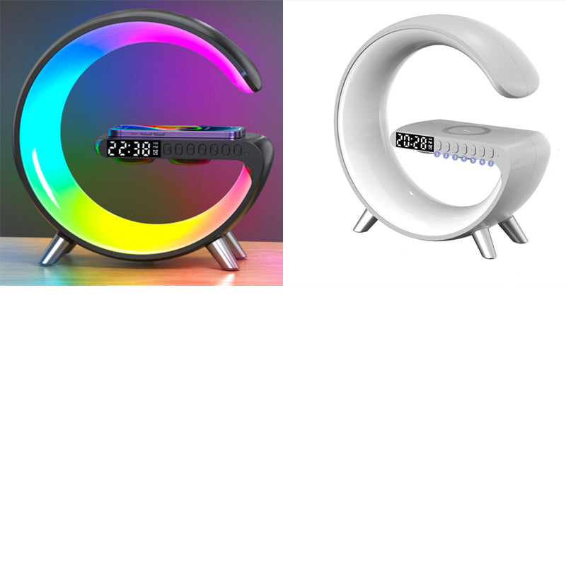 New Intelligent G Shaped LED Lamp Bluetooth Speake Wireless Charger Atmosphere Lamp App Control For Bedroom Home Decor Image