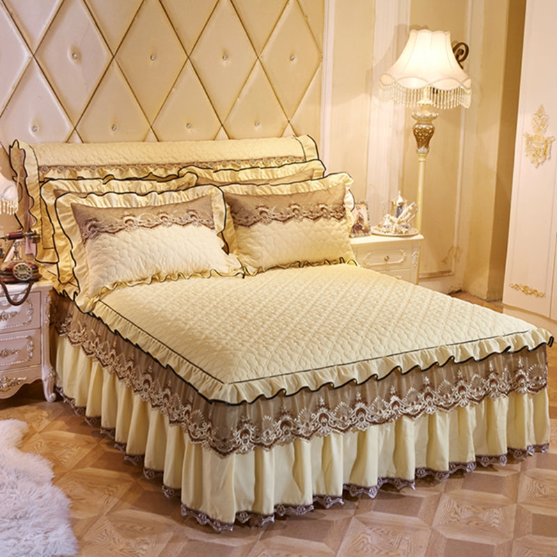 Quilted Lace Bed Skirt Thickened Plus Cotton Bedspread Single Piece Simmons Bed Cover Bed Circumference 1.8m Bed Image