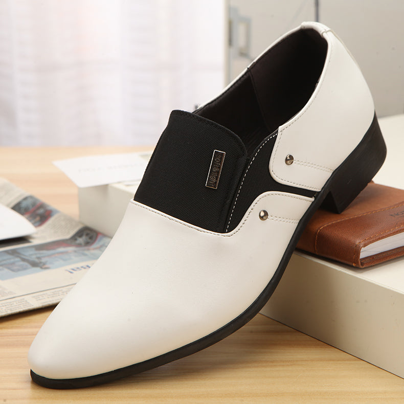 Mens Fashion Casual Pointed Toe Leather Shoes Image