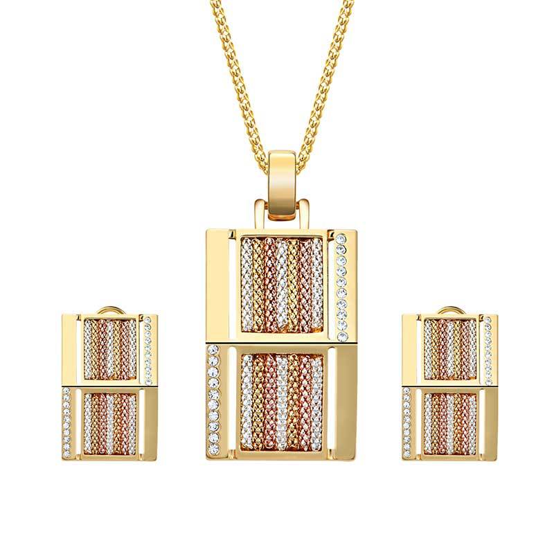 Exaggerated Jewelry Series Square Alloy Two-piece Jewelry Image