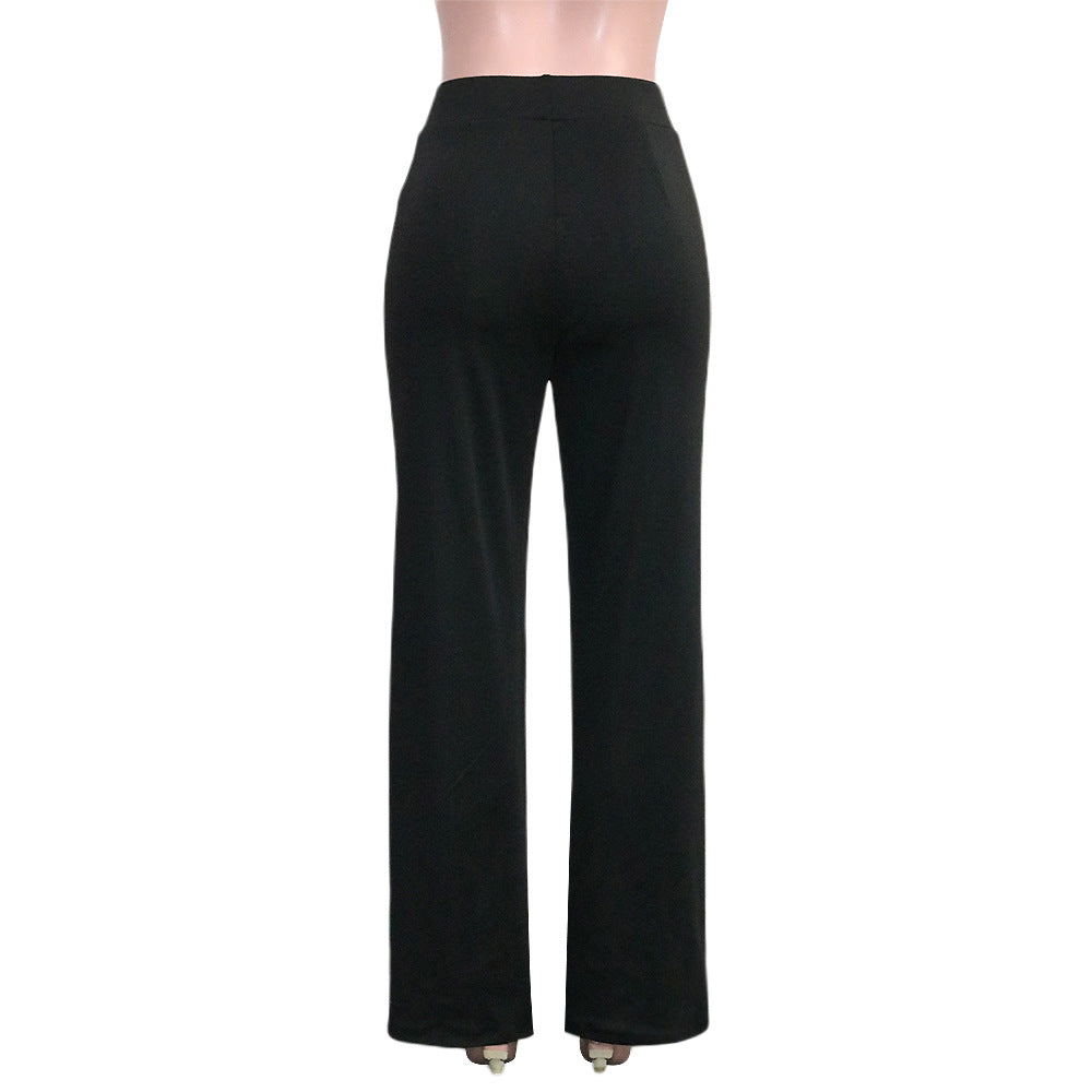 Solid Color Casual Pants Slim, High-waisted Bell Bottoms Image