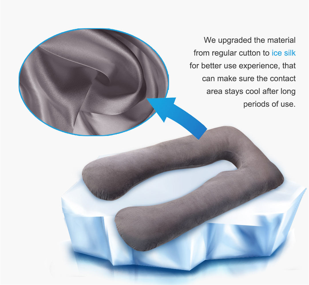 Summer Sleeping Support Pillow For Pregnant Women U Shape Maternity Pillows Pregnancy Ice Silk Image