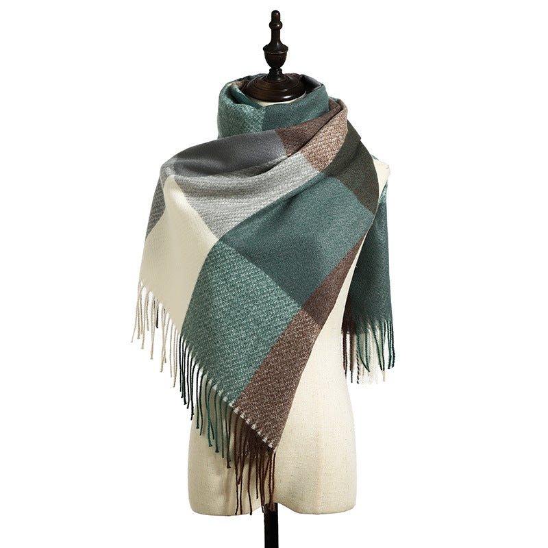 New Cashmere Tassel Thickened Cold And Warm Scarf Image