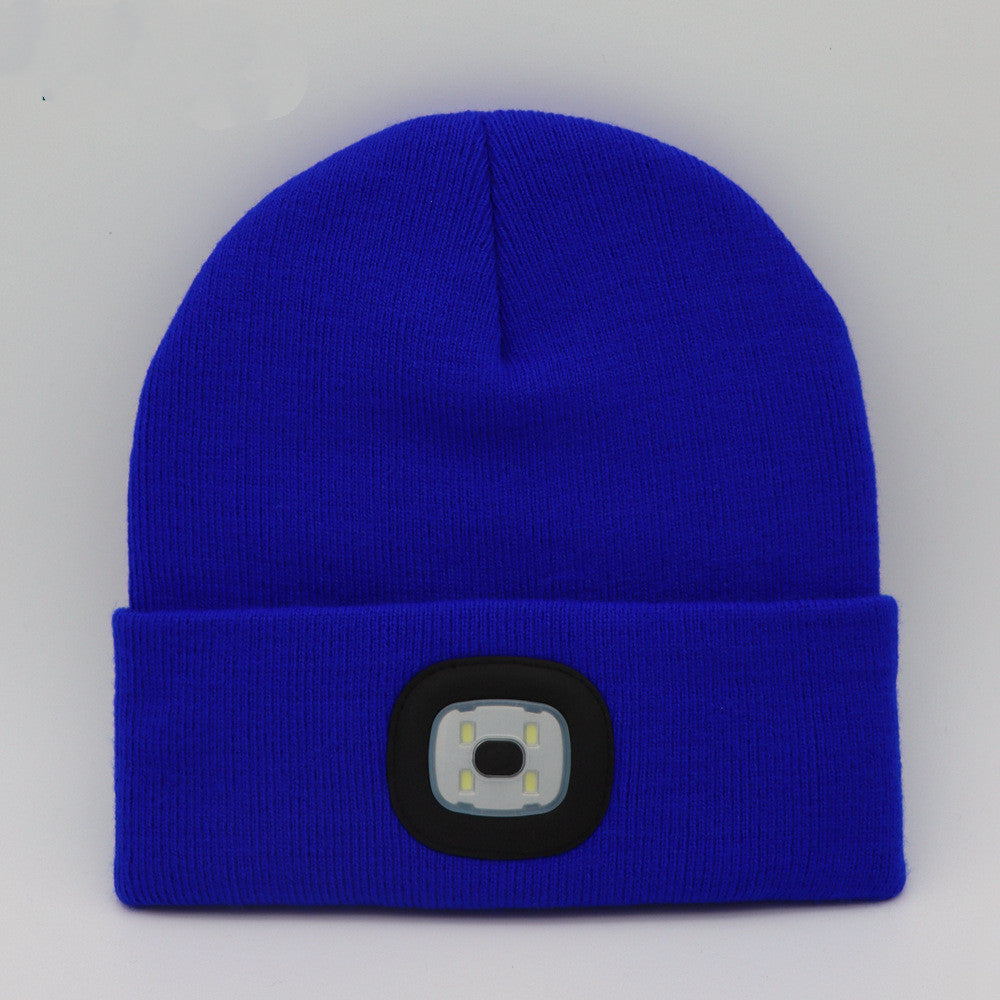 LED Knit Hat Button Cell Type Knitted Hat With Light Glowing Image