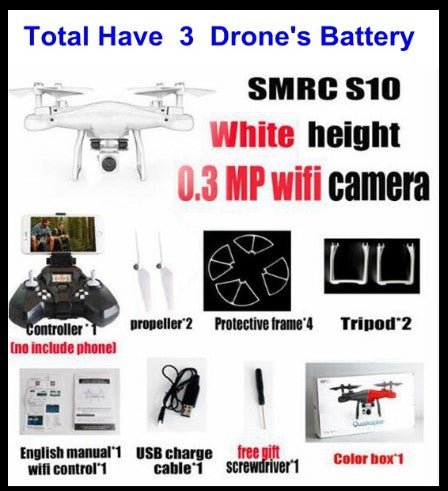 Sales Promotion WiFi 2MP Camera With S10 SMRC FPV Quadcopter Drone Helicopter UAV Micro Remote Control Toy RACER KIT Aircraft Image