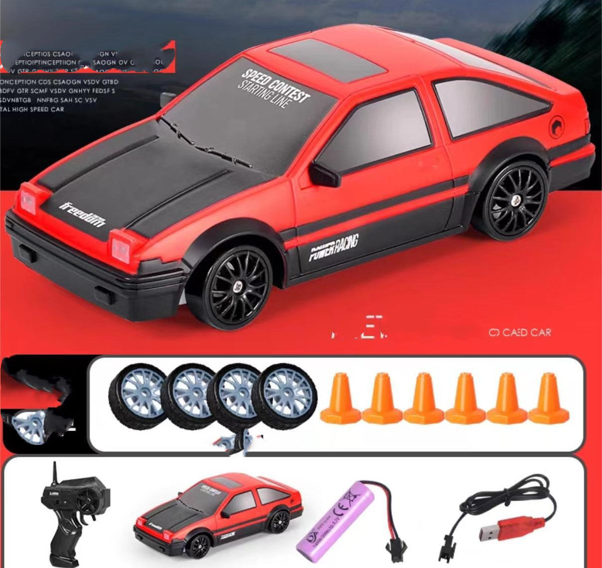 2.4G Drift Rc Car 4WD RC Drift Car Toy Remote Control GTR Model AE86 Vehicle Car RC Racing Car Toy For Children Christmas Gifts Image