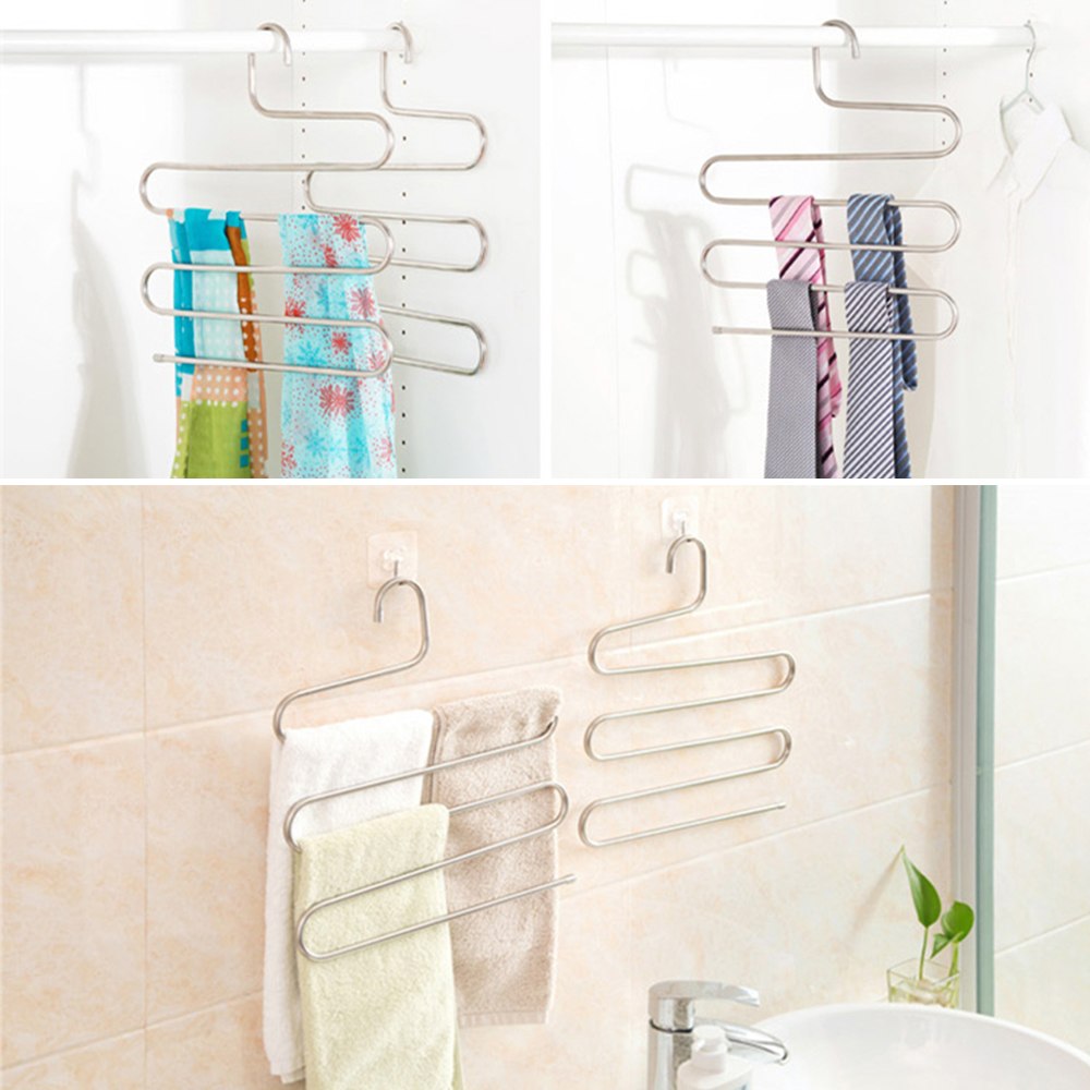 Magic non-slip s-type home pants rack Image