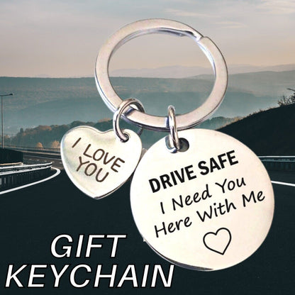 Boyfriend Husband Dad Couples Birthday Gifts Keychain Love Keyring - Drive Safe