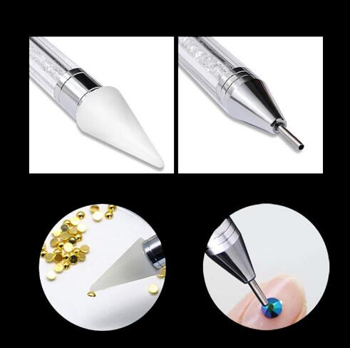 Dual-ended Nail Dotting Pen Diamond Painting Pen Crystal Beads Handle Rhinestone Studs Picker Wax Pencil Manicure Image