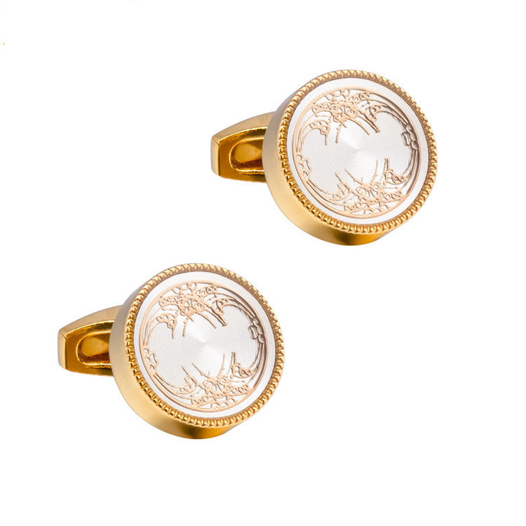 Round CD Accessories Enamel Cufflinks For Men Image