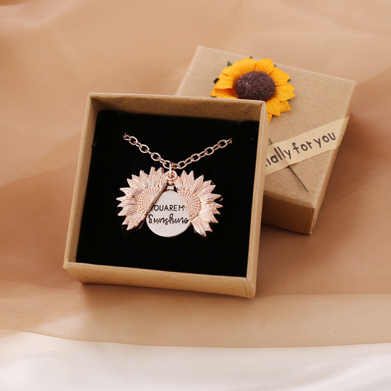 You Are My Sunshine Sunflower Necklace Women Men Image