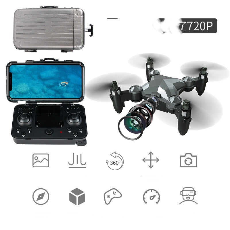 New Luggage Box Storage Box Folding Mini UAV Aerial Photography Remote Control Four Axis Children's Toys Drone Image