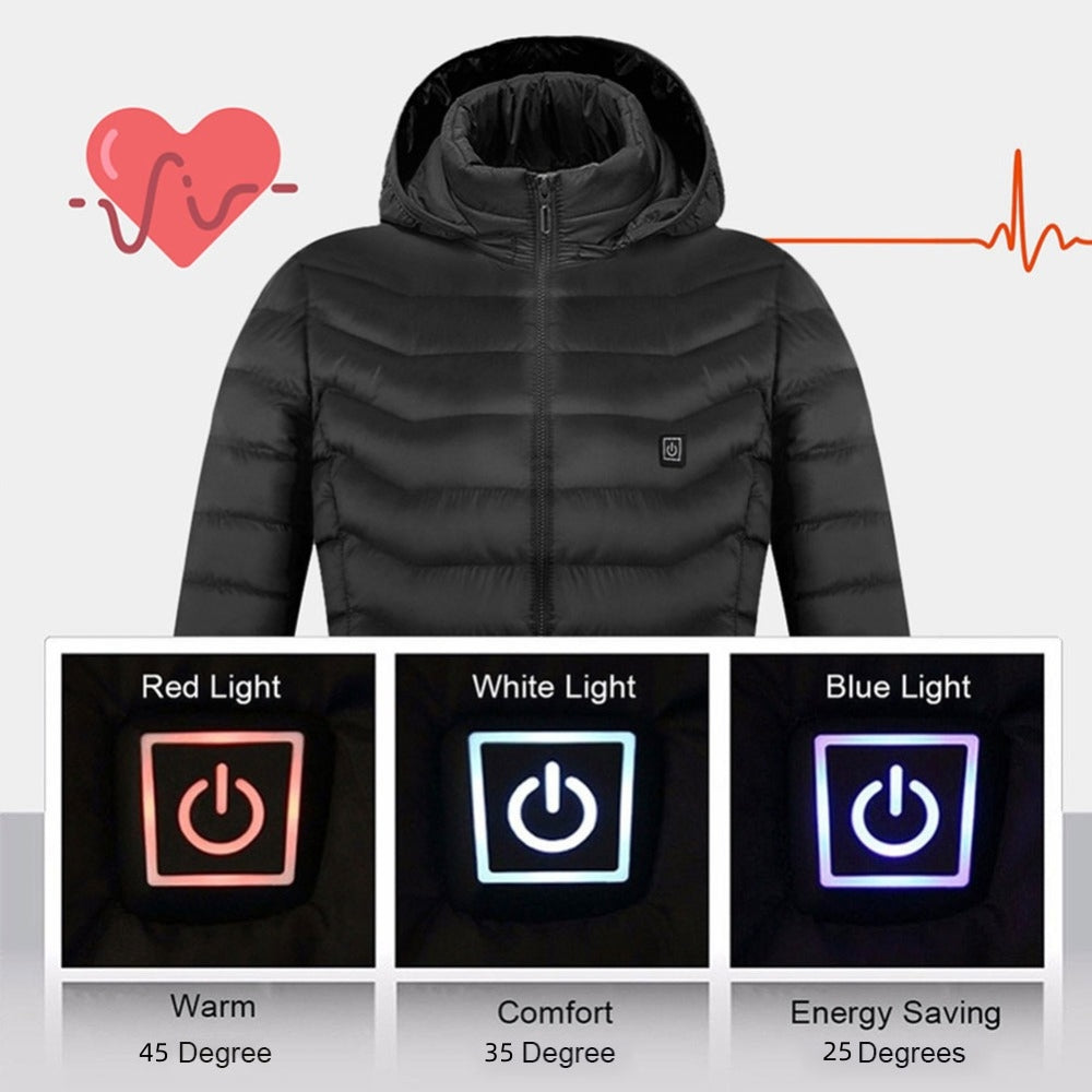 New Heated Jacket Coat USB Electric Jacket Cotton Coat Heater Thermal Clothing Image