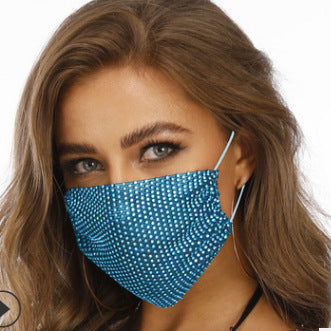 Novelty Fishnet-shaped Star Rhinestone Face Mask Image