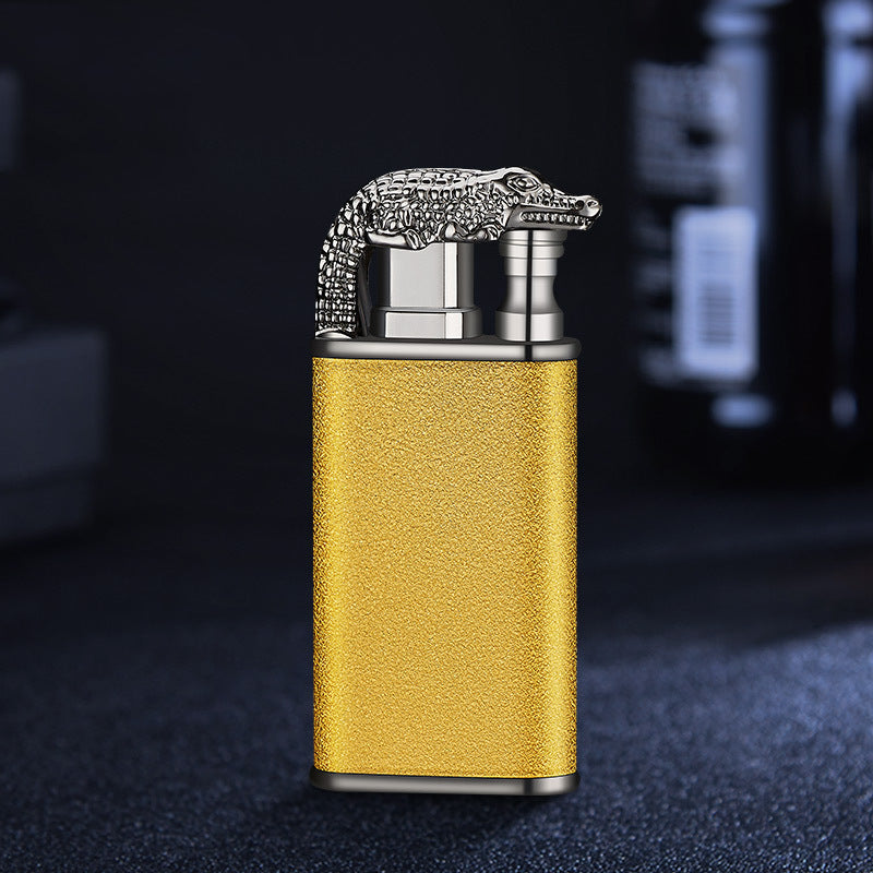 Creative Blue Flame Lighter Dolphin Dragon Tiger Double Fire Metal Winproof Lighter Inflatable Lighter Image