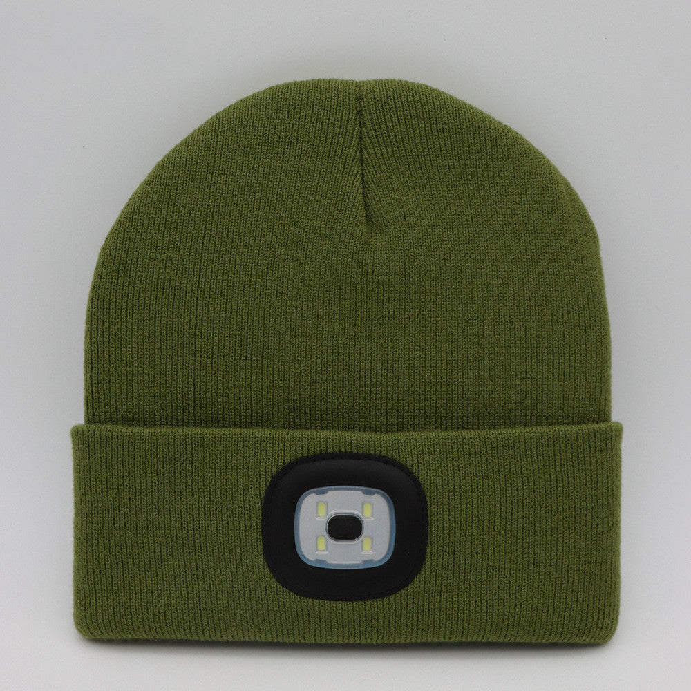 LED Knit Hat Button Cell Type Knitted Hat With Light Glowing Image