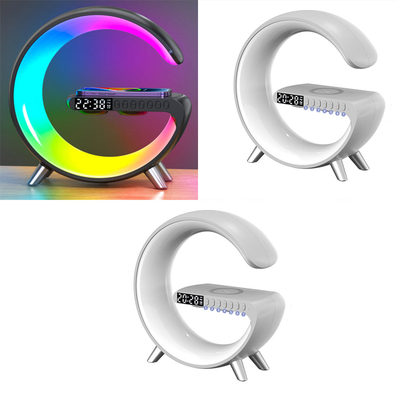 New Intelligent G Shaped LED Lamp Bluetooth Speake Wireless Charger Atmosphere Lamp App Control For Bedroom Home Decor Image