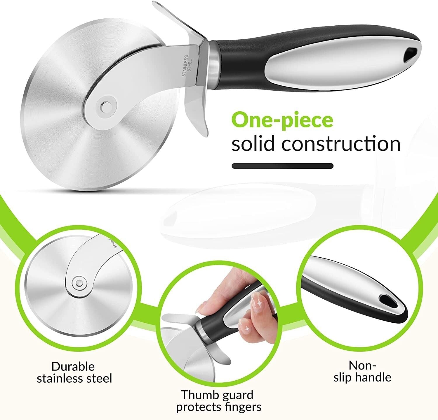 Pizza Cutter Wheel Kitchen Pizza Slicer Cutting Tool Stainless Steel Easy To Cut Image