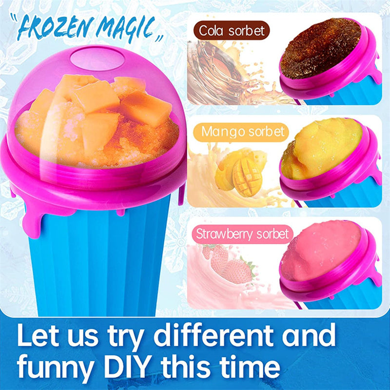 500ml Large Capacity Slushy Cup Summer Squeeze Homemade Juice Water Bottle Quick-Frozen Smoothie Sand Cup Pinch Fast Cooling Magic Ice Cream Slushy Maker Beker Kitchen Gadgets Image