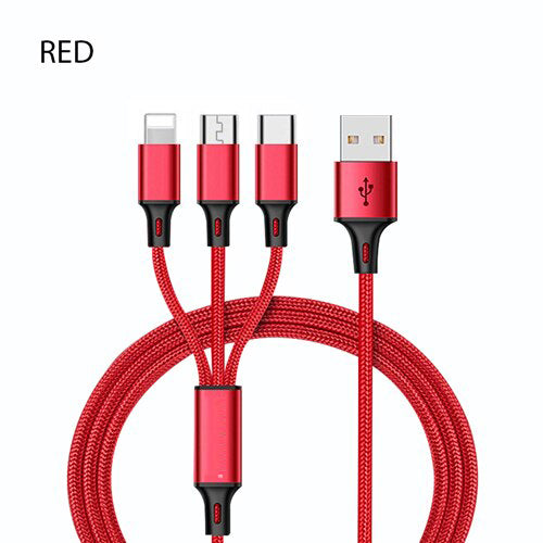 3 In 1 USB Cable For 'IPhone XS Max XR X 8 7 Charging Charger Micro USB Cable For Android USB TypeC Mobile Phone Cables