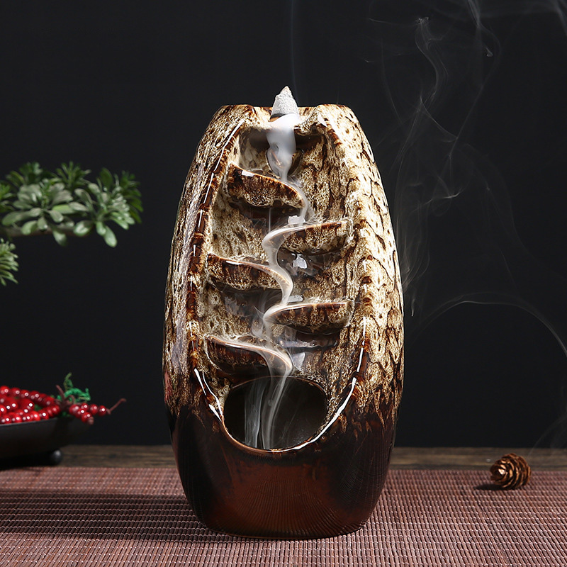 Multi-layers Ceramic Back flow Incense Burner Image