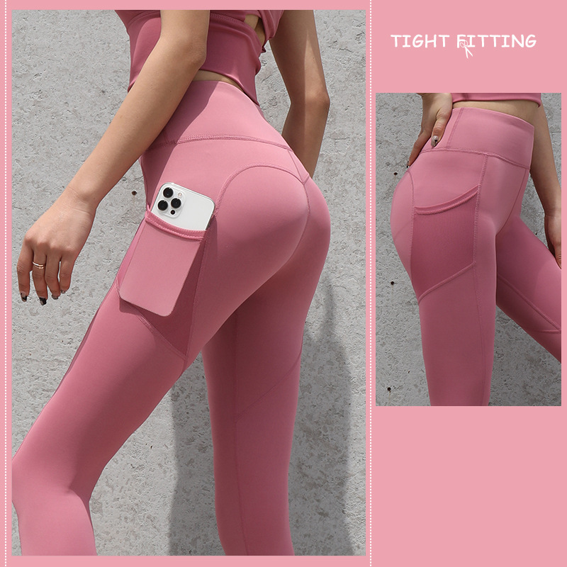 Gym Sport Seamless Leggings With Pockets Push Up High Waist Pants Women Fitness Running Yoga Pants Gym Sport Seamless Leggings Image