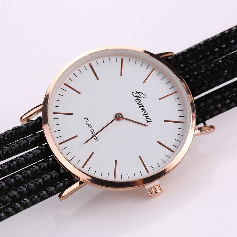 Fashion Geneva Flowers Watches Women Dress Elegant Quartz Bracelet Ladies Watch Crystal Diamond Wrist Watch Gift Reloj Mujer Image