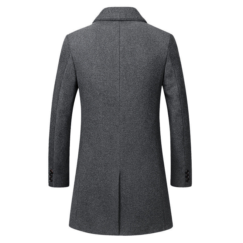 Men's long coat woolen coat trench coat Image