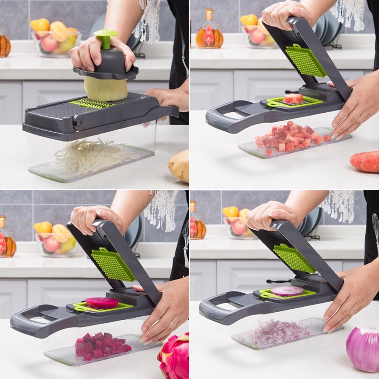 12 In 1 Manual Vegetable Chopper Kitchen Gadgets Food Chopper Onion Cutter Vegetable Slicer Image