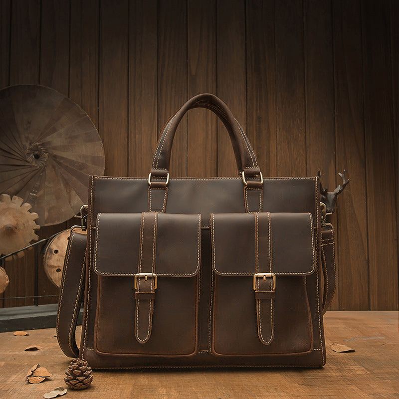 Handmade Vintage Leather Men's Briefcase Image