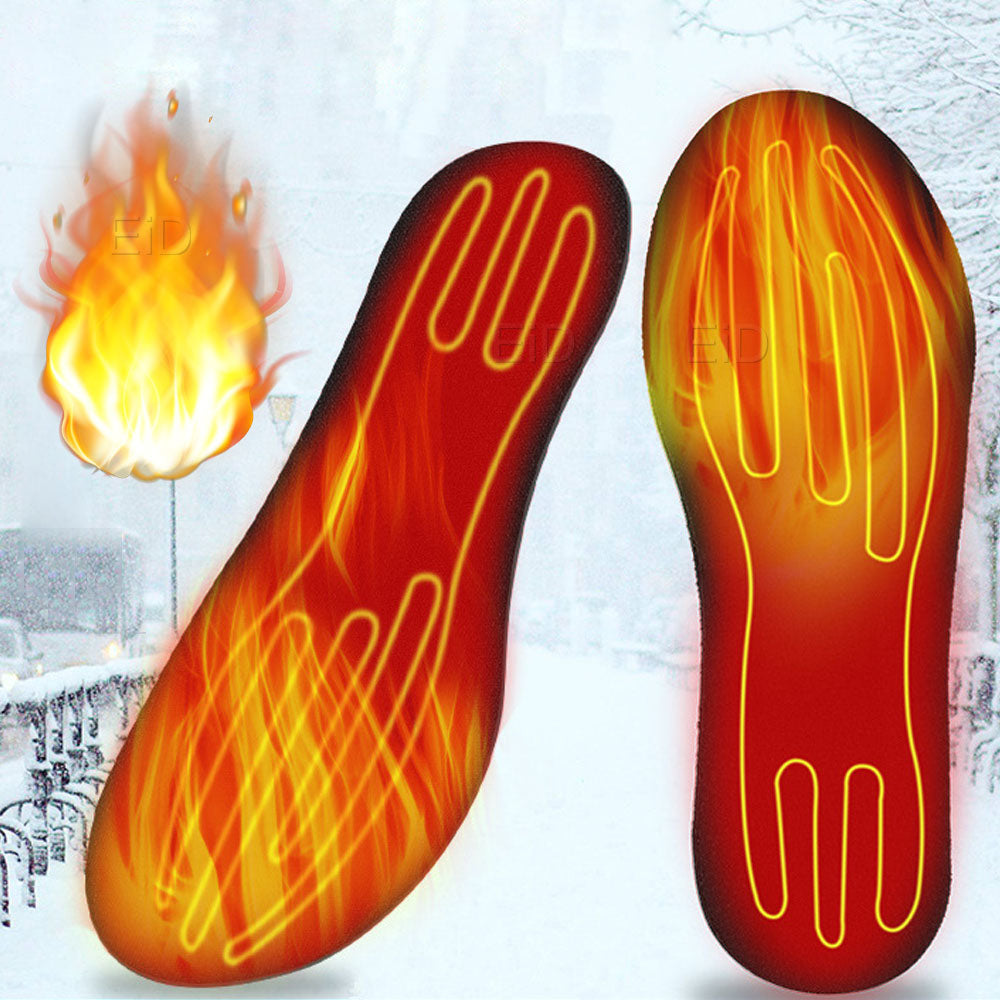 USB Heated Shoes Insoles Can Be Cut Winter Warm Heating Insoles Pad Feet For Boots Sneaker Shoes Image