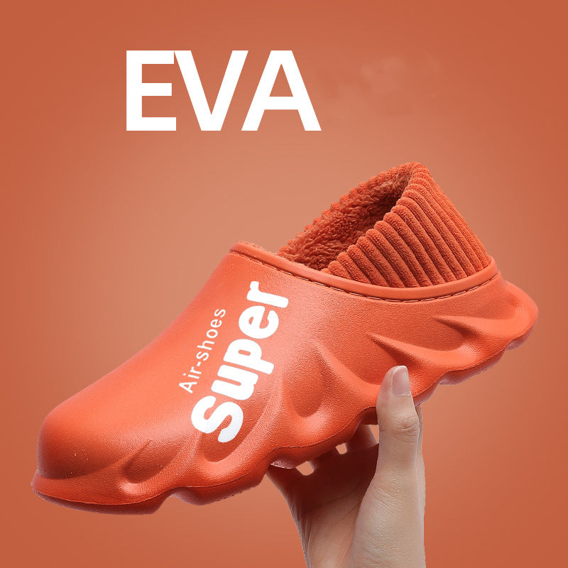 Home Slippers EVA Waterproof Warm Plush Indoor Shoes Couple Couple Shoes Image