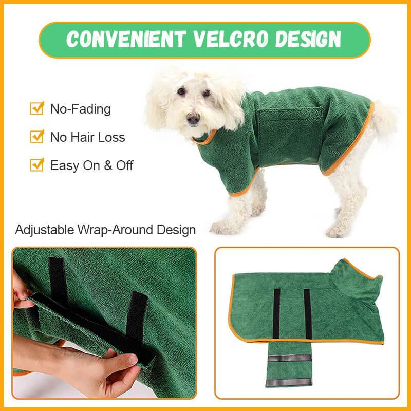 Absorbent Pet Bathrobe With Waist-wrapped Microfiber Image