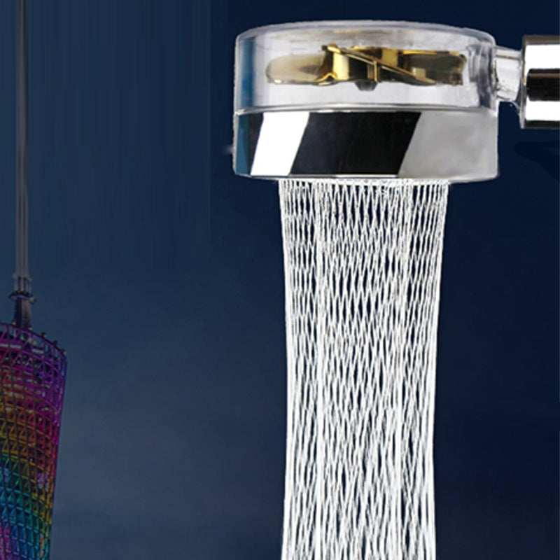 Propeller Driven Shower Head With Stop Button And Cotton Filter Turbocharged High Pressure Handheld Shower Nozzle Image