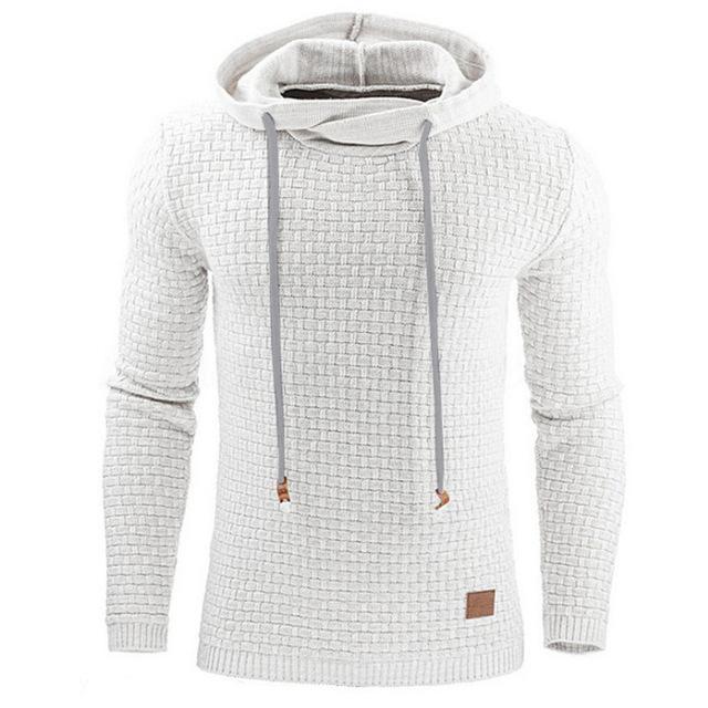 Men's Jacquard Sweater Long-sleeved Hoodie Warm Color Hooded Sweatshirt Jacket Image