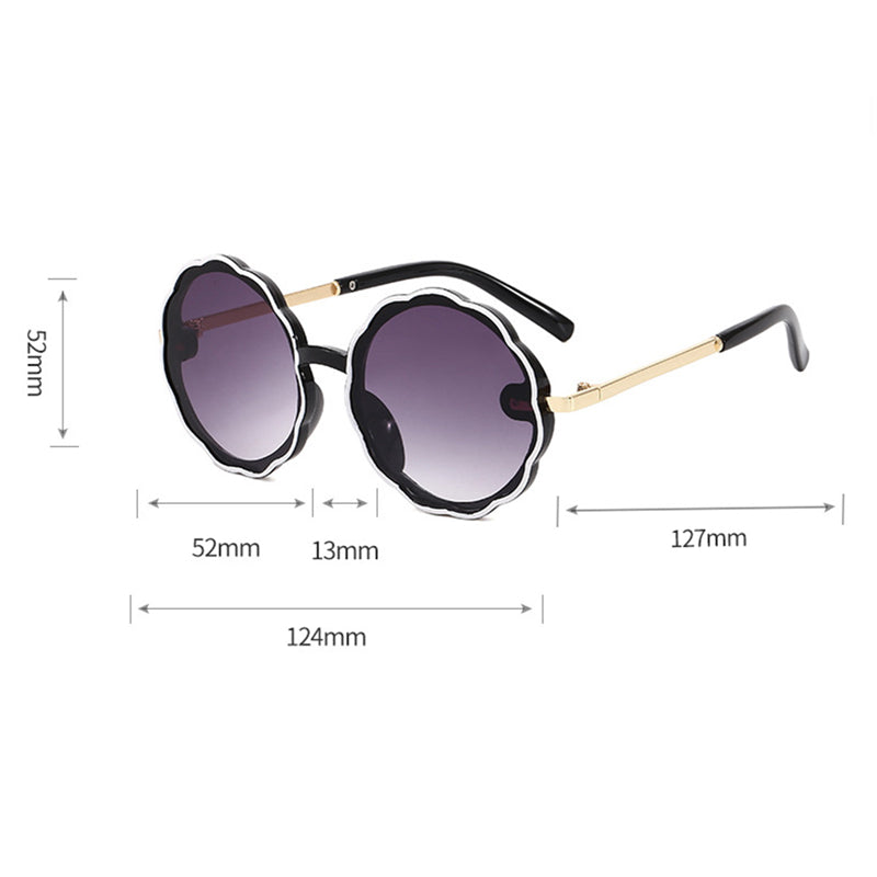 Kids Wave Frame Vintage Round Frame Sunglasses Image