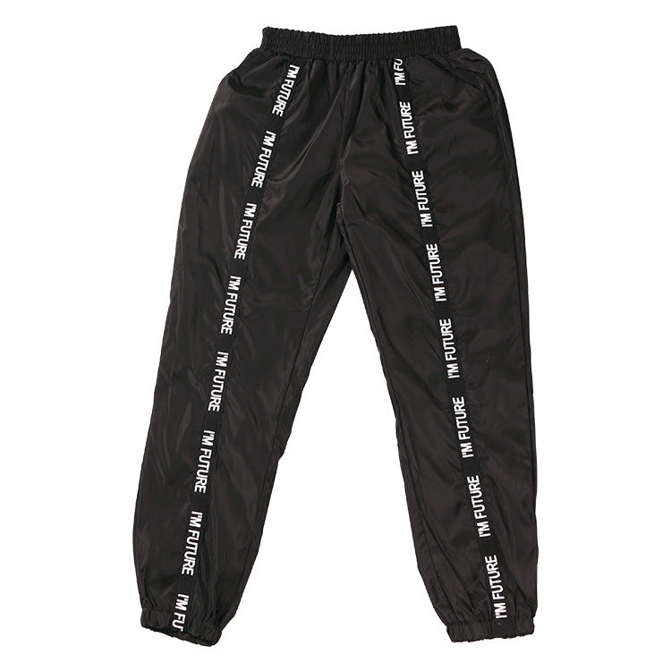 Ribbon stitching alphabet casual pants Image