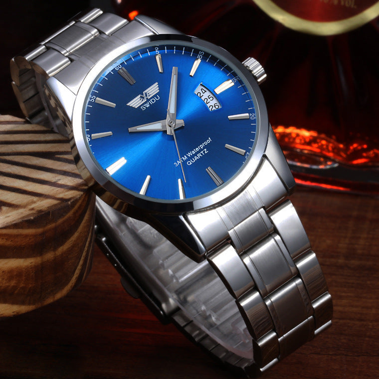 New watches, men's single day steel watches, non mechanical watches, foreign trade watches wholesale Image