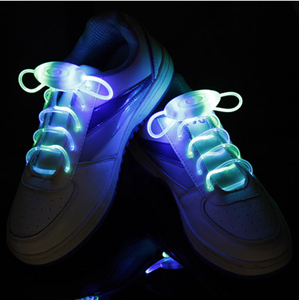 Led Sport Shoe Laces Glow Shoe Strings Round Flash Light Shoelaces Image