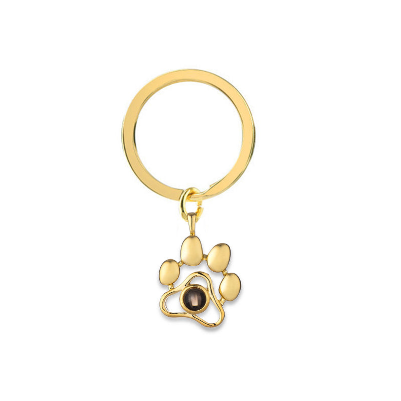 Cute Animal Dog Paw Personalized Custom Projection Necklace Image