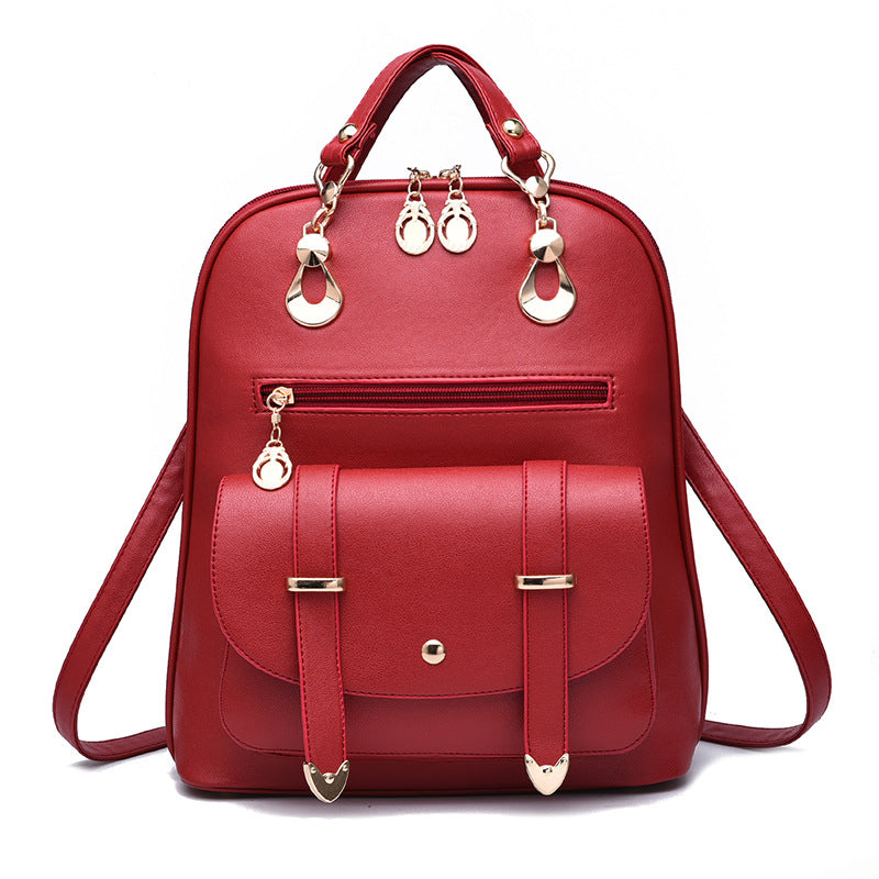 Female bag fashion PU leather dual-use backpack Image