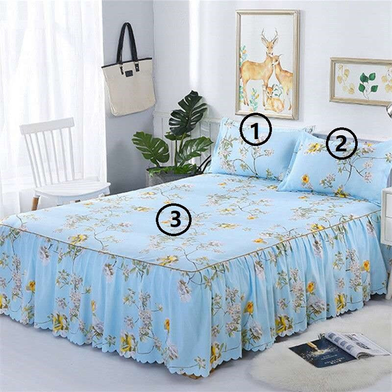 Bed Skirt Pillowcase 3 Woolly Bedsheet Bedding Set Bedspread Image