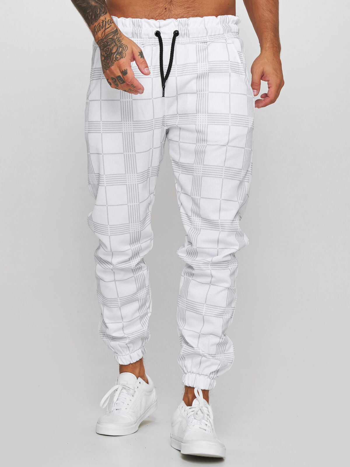 Checkered 3D Digital Print Casual Pants Image