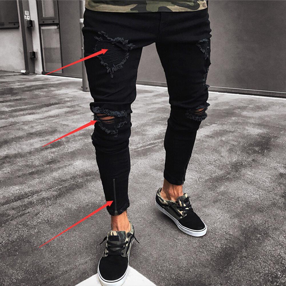 Pants Jeans For Men Trousers Long Basic Broken Clothes Image