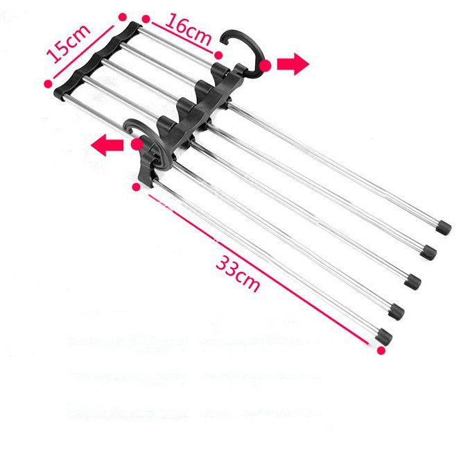 5 In 1 Wardrobe Hanger Multi-functional Clothes Hangers Pants Stainless Steel Magic Wardrobe Clothing Hangers For Clothes Rack Image