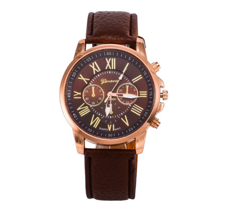 Three eye watches, retro GENEVA, Geneva students, couples, watches, men's belts, quartz trends watches Image